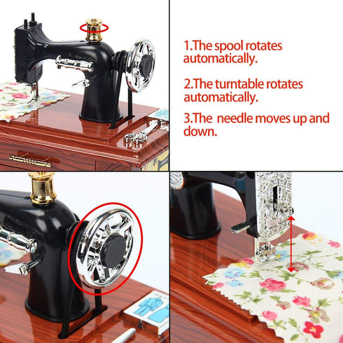 Vintage Music Box Mini Sewing Machine